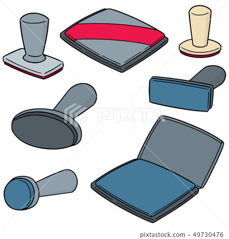 vector set of rubber stamp 49730476