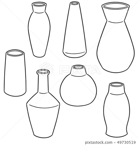 vector set of vase 49730519