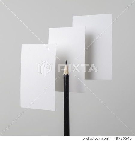 front view of white business card on white 49730546