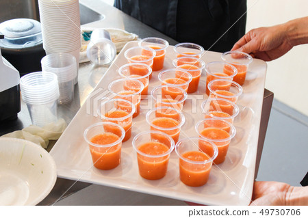 Vegetable juice for tasting 49730706