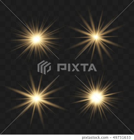 Gold glowing light set explodes. - Stock Illustration [49731633] - PIXTA