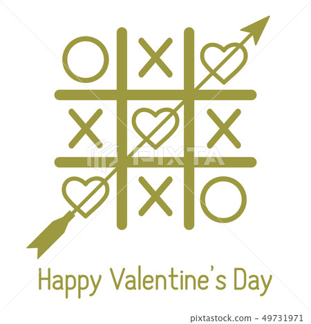 Greeting card with tic tac toe game with hearts Greeting card with tic tac toe game with hearts 49731971