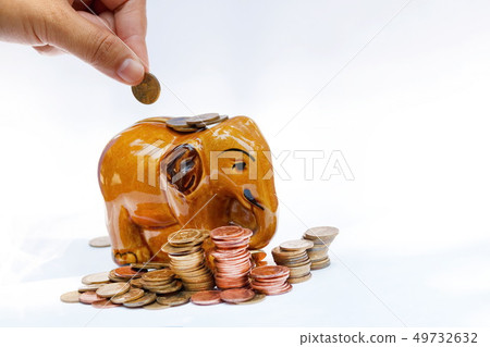 The concept of saving money set up  49732632