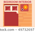 bedroom interior icon on flat design style 49732697