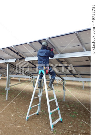 Solar power plant construction site 49732783