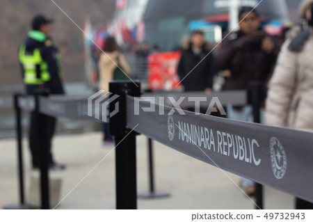 Naminara republic Sign for ferry to Nami island. 49732943