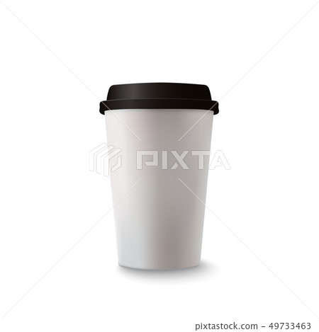 Realistic paper coffee cup on white background. Realistic paper coffee cup on white background. 49733463