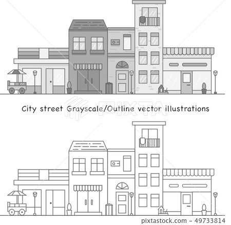 City street in Grayscale vector City street in Grayscale vector 49733814