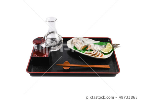 A bowl of sushi with sushi 49733865