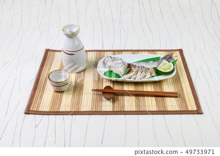 A bowl of sushi with sushi 49733971