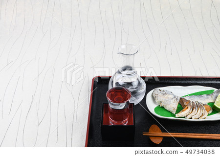 A bowl of sushi with sushi 49734038