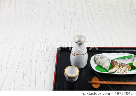 A bowl of sushi with sushi 49734043