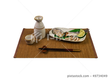 A bowl of sushi with sushi 49734049