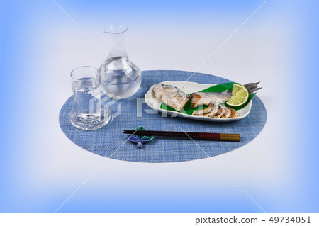A bowl of sushi with sushi 49734051