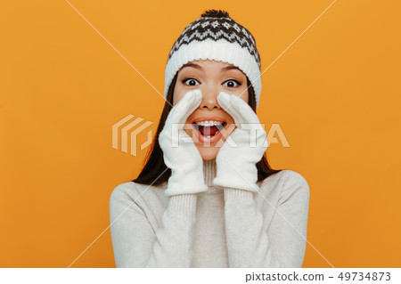 Asian Woman portrait. Accessories. Emotions. Asian Woman portrait. Accessories. Emotions. 49734873