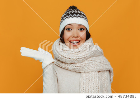 Woman portrait. Accessories. Warmness. Woman portrait. Accessories. Warmness. 49734883