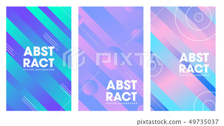 Set of colorful covers with wavy abstract BG Set of colorful covers with wavy abstract BG 49735037
