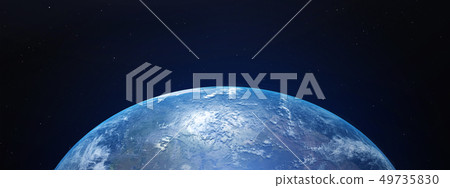 View of blue planet Earth from space. 3D rendering View of blue planet Earth from space. 3D rendering 49735830