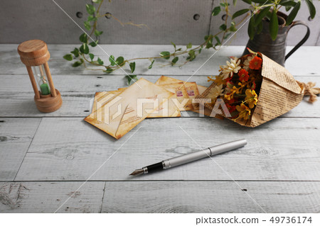 Old paper letters and envelopes 49736174