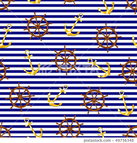 Nautical style seamless pattern. Nautical style seamless pattern. 49736348