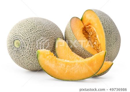 Gourd and watermelon Fruit and fruit cutting slices fruit cantaloupe slice Melon luxury slice 49736986