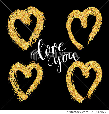 Happy Valentines Day hand lettering. 49737077