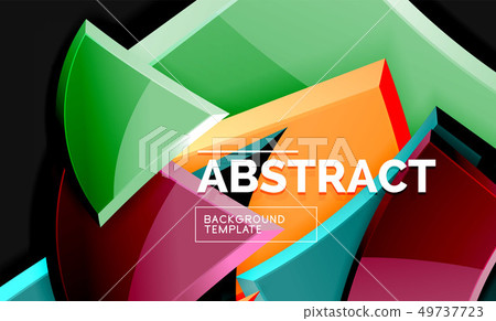 Glossy mosaic style geometric shapes - squares and Glossy mosaic style geometric shapes - squares and 49737723
