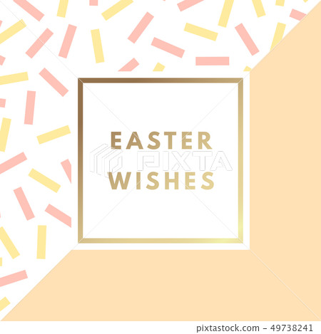 Easter Wishes greeting card with minimal design background Easter Wishes greeting card with minimal design background 49738241