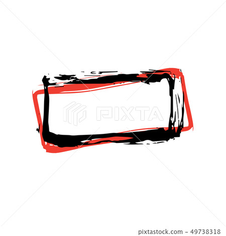 Rough Hand Drawn Square Black Isolated Frame Rough Hand Drawn Square Black Isolated Frame 49738318