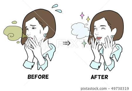 Bad breath improvement woman 49738319