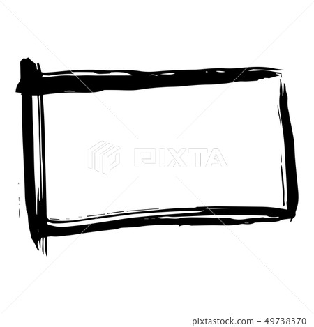 Black ink hand drawn paintbrush frame, vector isolated element. 49738370