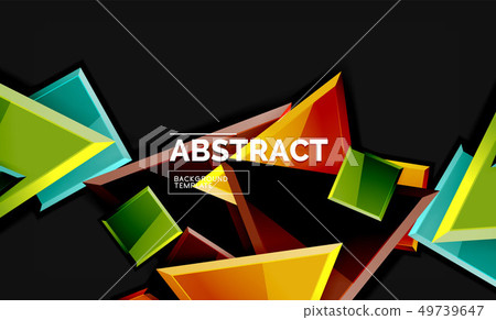 Glossy mosaic style geometric shapes - squares and Glossy mosaic style geometric shapes - squares and 49739647