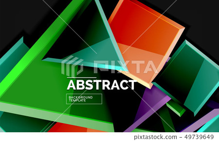Glossy mosaic style geometric shapes - squares and Glossy mosaic style geometric shapes - squares and 49739649