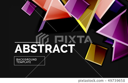 Glossy squares and triangles geometric backgrounds Glossy squares and triangles geometric backgrounds 49739658