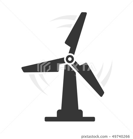 Windmill Eco Icon on White Background. Vector 49740266