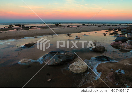 Baltic coast autumn in the frost 49740447