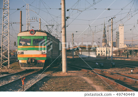 The train at the central station in Riga The train at the central station in Riga 49740449