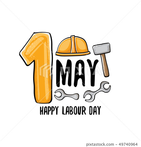Cartoon Happy labour day vector label isolated on white. vector happy labor day background or banner Cartoon Happy labour day vector label isolated on white. vector happy labor day background or banner 49740964