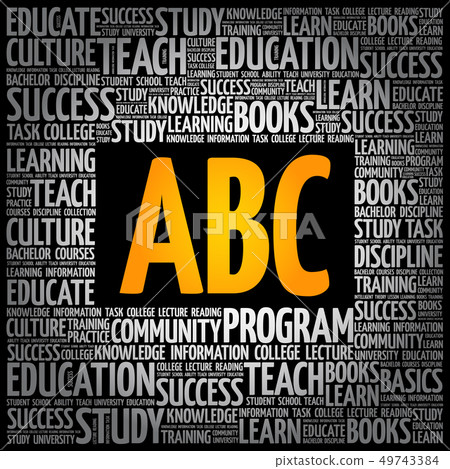 ABC word cloud, education concept ABC word cloud, education concept 49743384
