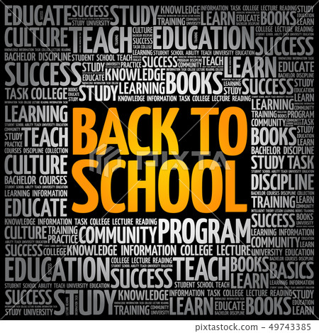 Back to School word cloud collage 49743385