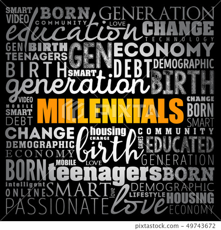 Millennials Word Cloud Social Concept 49743672