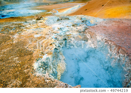 Fumarole field in Namafjall, Iceland. Fumarole field in Namafjall, Iceland. 49744219