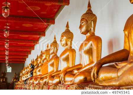 Buddha gold statue. Wat Pho, Bangkok 49745341