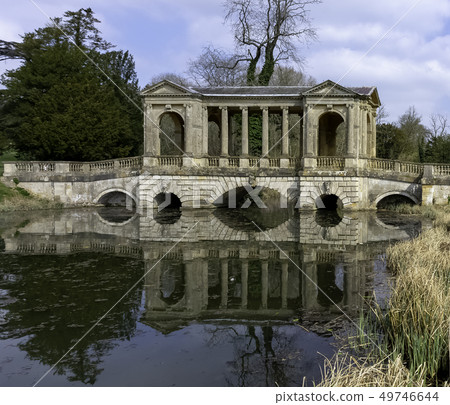 Octagon Lake and Palladian Bridge in Stowe 49746644