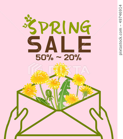 Dandelion flower sale image.- Advertising, poster, wedding invitations, banners Dandelion flower sale image.- Advertising, poster, wedding invitations, banners 49746914