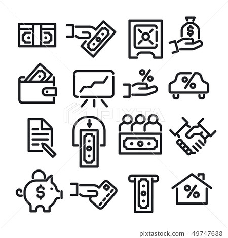 finance icons bw2.eps 49747688