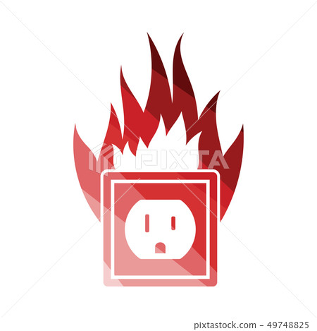 Electric outlet fire icon Electric outlet fire icon 49748825