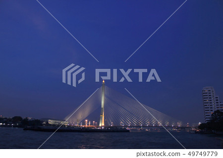 Rama VIII Bridge  Across the Chao Phraya River Rama VIII Bridge  Across the Chao Phraya River 49749779