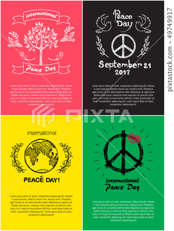 Peace Day International Holiday Posters with Earth 49749917