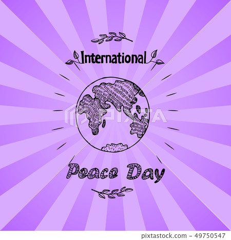 Peace Day International Holiday Poster with Earth 49750547